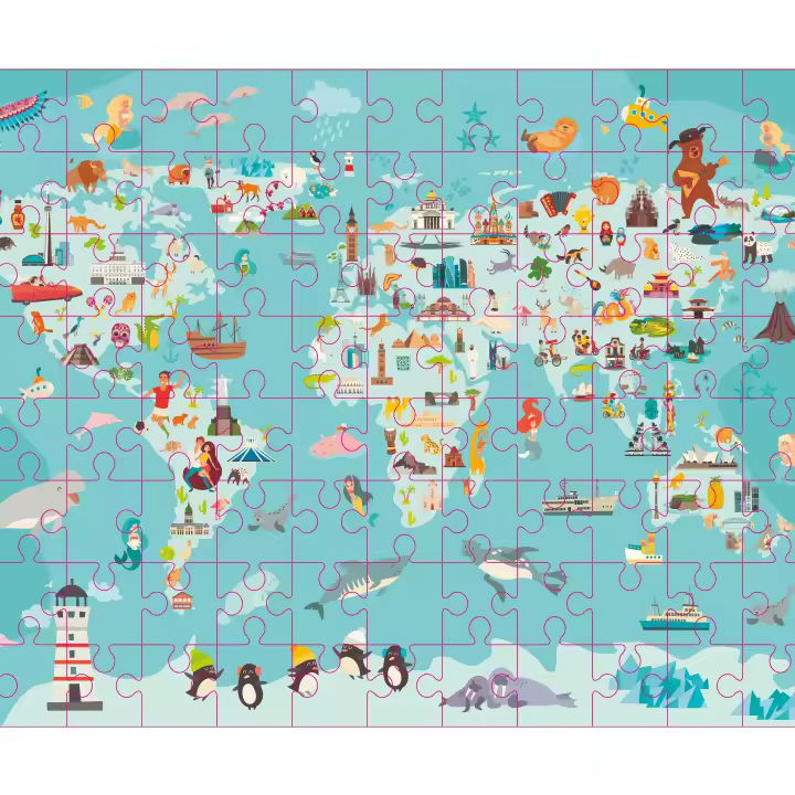 Puzzle países del mundo 96 pcs. 35 x 48 cm. Grafix. - 1