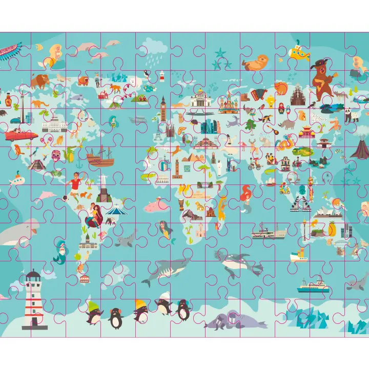 Puzzle países del mundo 96 pcs. 35 x 48 cm. Grafix. - 1