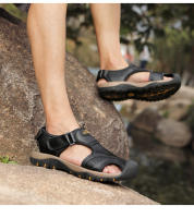 Sandalias De Verano Para Hombre Zapatos Planos Casuales Cómodos Y Antideslizantes Sandalias De Playa Ligeros Con Cordones Material Superior De Cuero Artificial Y Suela EVA - details 6