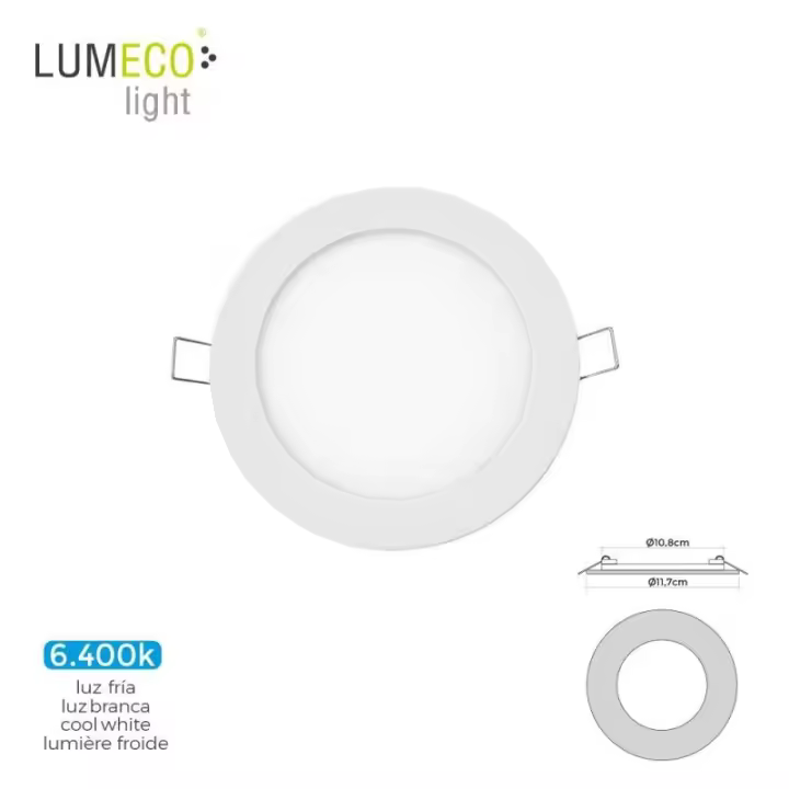 Mini downlight led empotrable redondo 6w 6400k luz fría Color blanco ø11.7cm EDM - 1