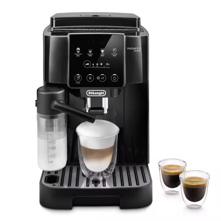 Magnifica Start con leche ECAM220.60.B. Botones suaves al tacto con iconos blancos y negros. 4 recetas - 1