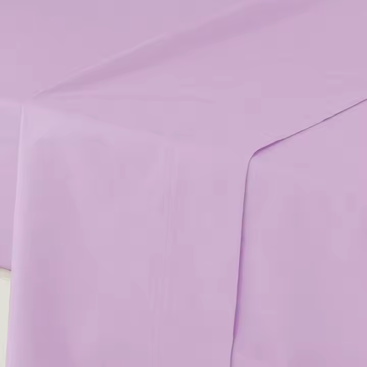 Manterol - Sábana encimera de algodón percal 200 hilos malva. Sábanas lisas de tejido natural para todas las estaciones, transpirables, duraderas y de fácil planchado. - 1