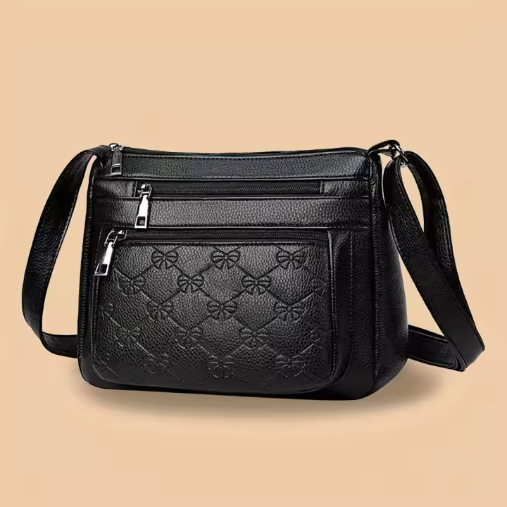 Bolso De Hombro Y Cruzado Para Mujer Textura PU Estilo Clásico Patrón Geométrico Bolsa De La Madre Bolso Medio Versátil - 1