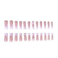 Uñas Postizas Francas Con Perlas Y Borde De Oso Estéreo Para Manicura Falsas Unidad De 1 Pieza Material De Resina - details 4