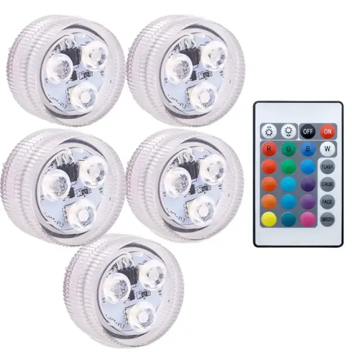 Lámpara Submersible LED RGB 3LEDs Luz Nocturna Submarina Para Jardín Piscina Fiesta Bodas Vaso Olla Operada Por Batería - 1