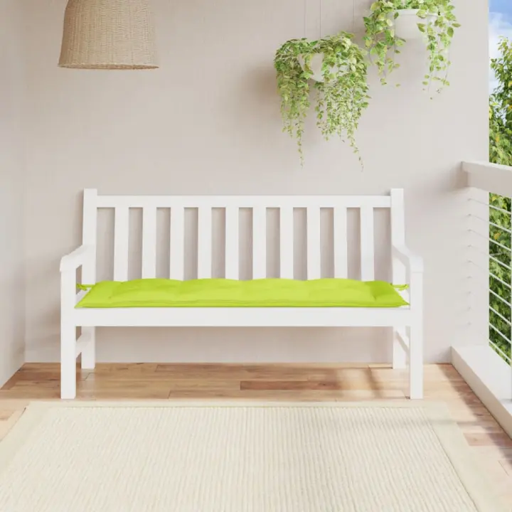 vidaXL Cojín de banco de jardín tela Oxford verde claro 150x50x7 cm - 1