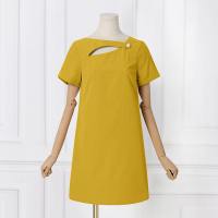VONDA Vestido Mini De Verano Para Mujer En Color Sólido Estilo Casual Cuello Redondo Manga Corta Vestidos A-Line Fiesta - details 19