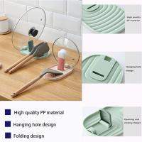 2 Pieces Pan Lid and Spoon Holder, Kitchen Utensil Shelf, Pot lid Shelf, Spoon Tray Shelf, Pot lid Holder and Cutlery Tray (Blue and Green) - details 1