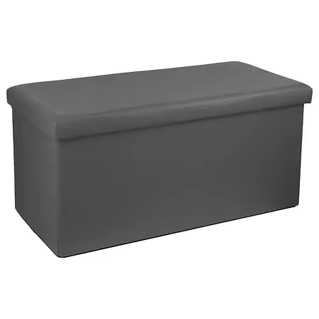 Puf plegable doble PVC gris - 1