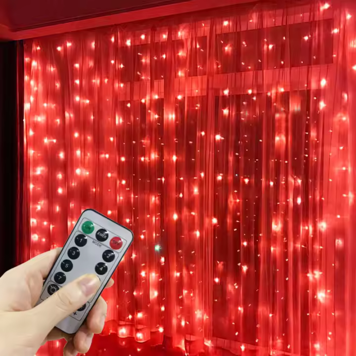 Luces De Cortina LED Con USB Y Control Remoto De 8 Modos Para Decoración De Hogar Pared Ventana Jardín Fiesta Boda Navidad - 1