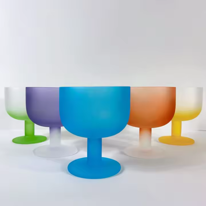 TRESV Set de 5 o Set de 2 Copas de 270ml,Copas de colores de cristal,Copas de Vidrio,Apto para lavavajillas,Productos de vidrio de alta calidad,Copas de Vino, Cerveza, Champán,Bebida, Alcohol y Agua, Apto para uso diario - 1