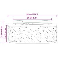 Lámparas de techo vidaXL con pantalla estrellada Negra Ø 30 cm Tela E27 - details 7