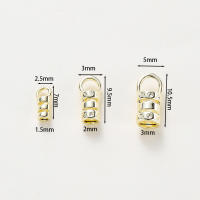 10Pcs Abrazaderas De Cierre Para Cordones De Cuero Y Cadena De Joyería DIY Platinadas En Latón Y Oro 14K/18K Con Anillo - details 10