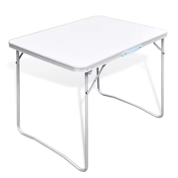 vidaXL Mesita plegable para camping con estructura de metal, 80 x 60 cm - 1