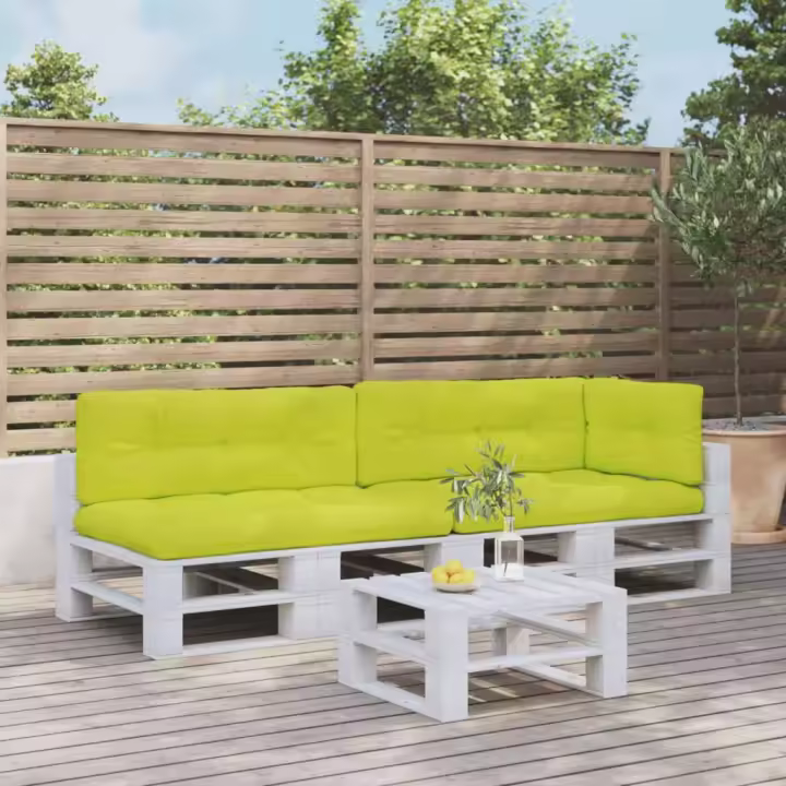 vidaXL Cojines para sofá de palets 5 unidades tela verde claro - 1