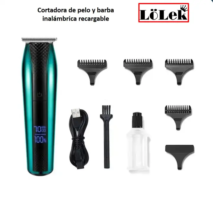 Lolek Cortapelos y Barba Inalámbrica Recargable Tipo C 4 Accesorios Corte Tamaño Preciso - 1