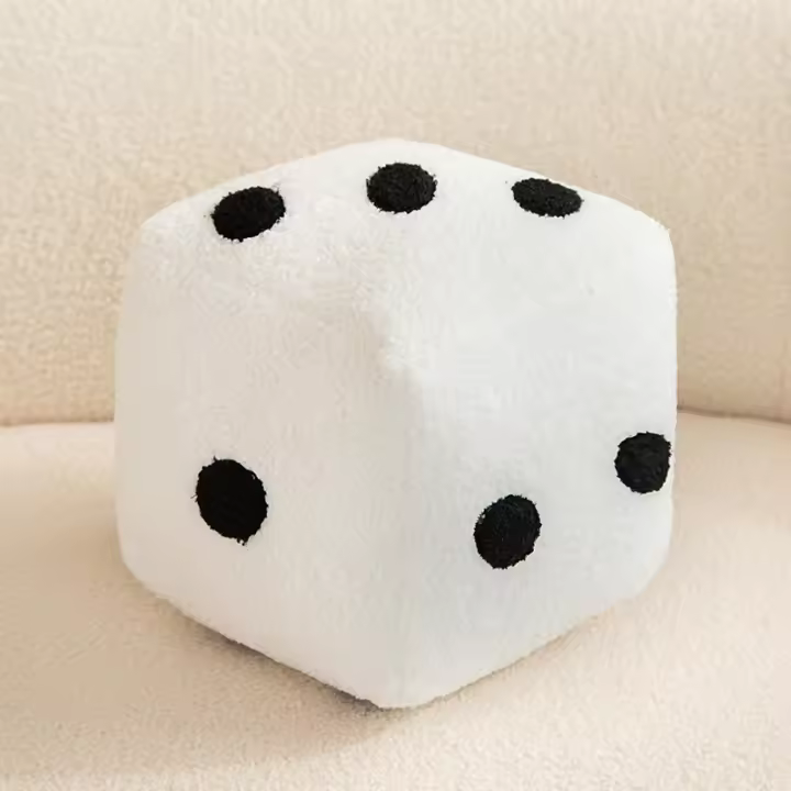 Cojín De Dados De Peluche Cubo De Dados Muñeco Relleno Juguete De Juego Decoración De Interiores Para Fiesta Suministros De Decoración Del Hogar Y Del Coche - 1