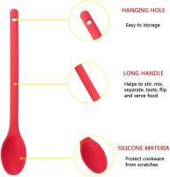 Juego de cucharas mezclador de silicona 2, resistente al calor antiadherente cocina cuchara herramienta de cocina calor para cocinar, agitar, mezclar - details 2