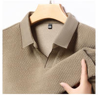 Camisa Polo De Lana De Color Sólido Para Hombre Primavera Otoño Cuello En Escalera De Lujo Calidad Diseño Casual Top De Manga Larga - details 11
