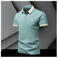 Camisa POLO Para Hombre Verano Moda Seda De Hielo Secado Rápido Manga Corta T-shirt Color Sólido Suelta Collar De Negocios Algodón Puro Top - details 13