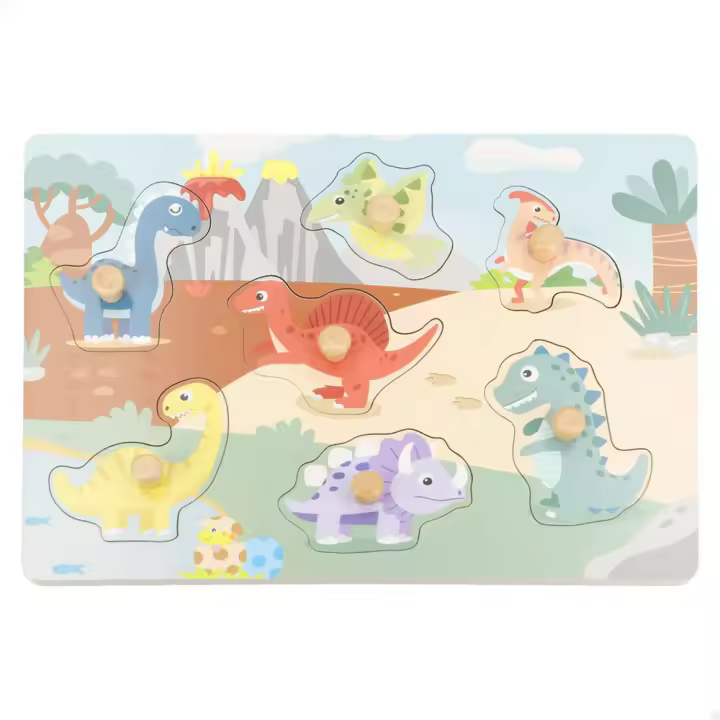 Puzzle Madera Dinosaurio 29,5X25X21,5 CM - Modelos surtidos (Color Baby 33058) - 1
