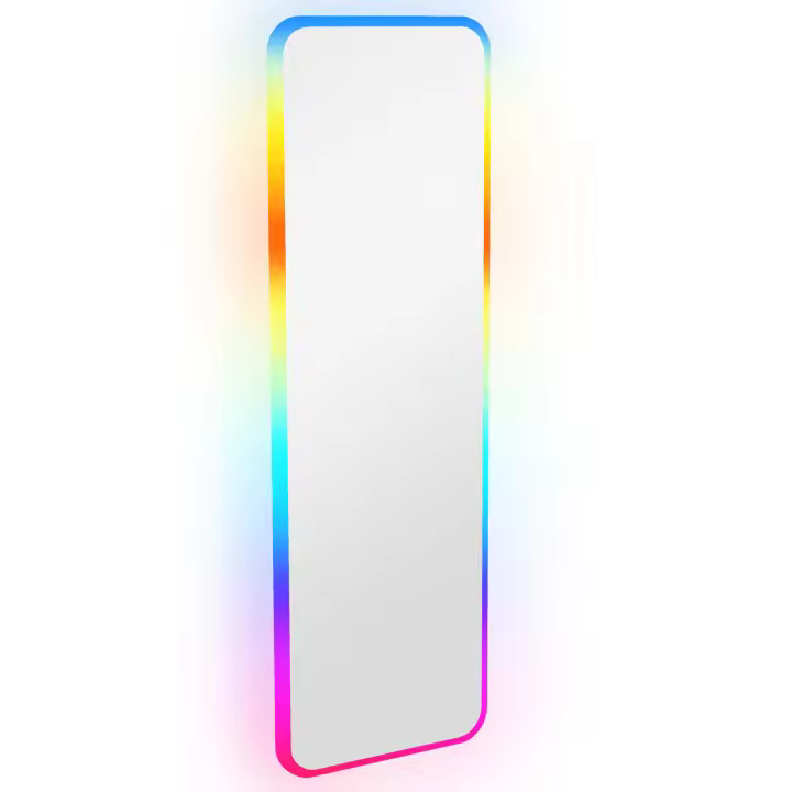 HOMCOM Espejo de Cuerpo Entero con Luces LED 120x40 cm Espejo Rectangular de Pared Ajustable con Iluminación de 7 Colores RGB y Función de Memoria para Dormitorio Vestidor - 1