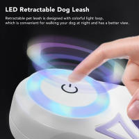 Correa Retráctil para Perros Beige Púrpura 3 Metros/9,8 Pies - Mango Ergonómico - Luz LED - details 3