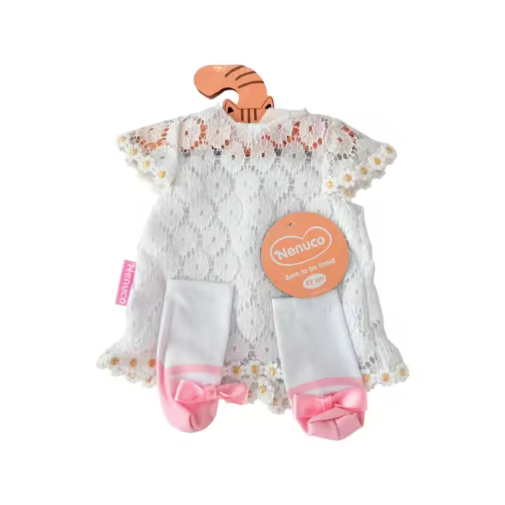 Nenuco Ropita Casual 42 cm. Vestido Blanco de Punto Vestidos muñecas Famosa - 1