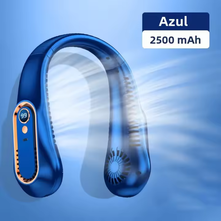 Ventilador De Cuello Portátil Sin Hojas Recargable Por USB Con Pantalla Digital Y Control Remoto Pequeño Aire Acondicionado Electrónico Para El Verano - 1