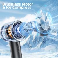 Mini ventilador portátil de mano con función de compresión de hielo, 4000 mAh, ventilador de mano recargable por USB con 5 velocidades para viajes, camping, oficina en casa, color negro - details 2