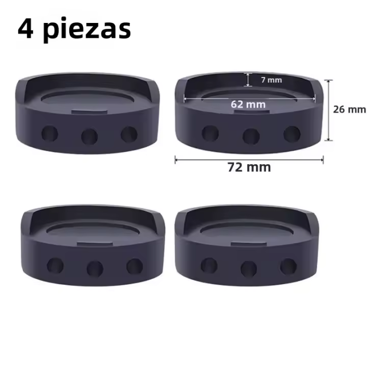 4Pcs Pads Antivibración Para Máquina De Lavar Universal No Eslipiente Mudo Y Altura Ajustable Para Muebles Secadora Y Refrigerador - 1