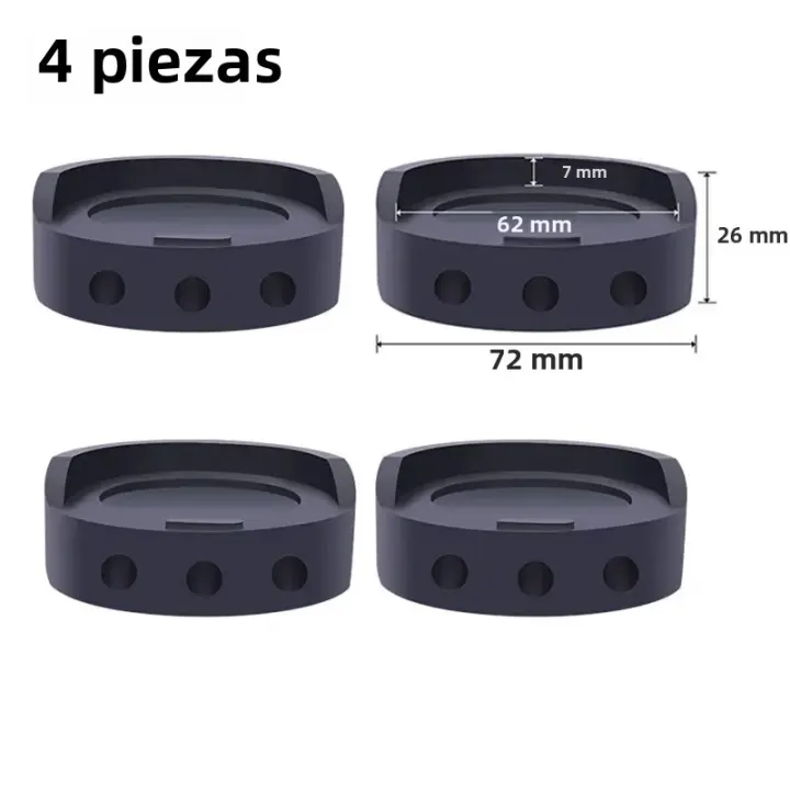 4Pcs Pads Antivibración Para Máquina De Lavar Universal No Eslipiente Mudo Y Altura Ajustable Para Muebles Secadora Y Refrigerador - 1
