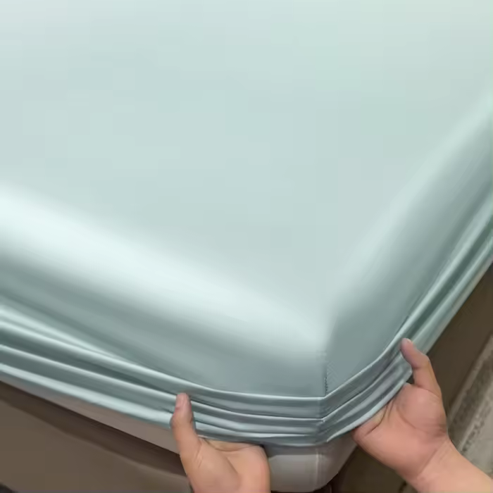 Sábana Ajustable De 40s Lyocell Fibra Silky Cooling Con Bolsillo Profundo Para Cama Reina Tencel Eucalipto Cubierta De Matrás Para Hogar Y Hotel - 1