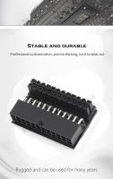 Adaptador De PSU ATX 24Pin Con Conector De 90° Accesorios De Montaje DIY Para MSI ROG AORUS Ensamblaje De Computadoras Negro Sin LED - details 6