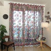 Modernas Cortinas De Tela Floral Para Sala De Estar Diseño De Ventanas Cortina De Tule Cortina De Ventana Para Decoración De Hogar - details 0