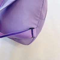 Mochila Preppy De Color Sólido Para Mujer Capacidad Alta De Nylon Estilo Escolar Y De Viaje Mochila De Mano Suave Con Cierre De Cremallera - details 5