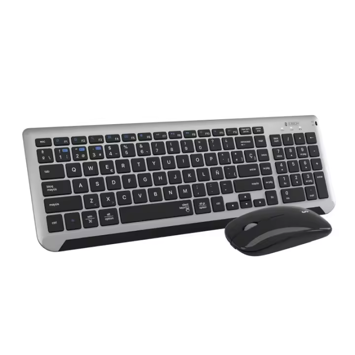 SUBBLIM - Teclado con Ratón Bluetooth + 2.4G Combo Dual Prestige Extendido Gris/Negro SUBKBC-DCEP20 - 1