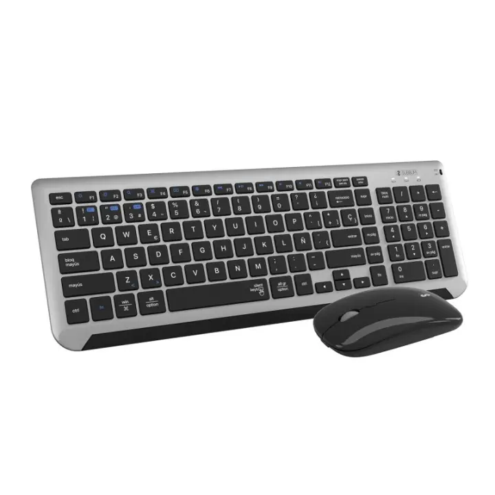 SUBBLIM - Teclado con Ratón Bluetooth + 2.4G Combo Dual Prestige Extendido Gris/Negro SUBKBC-DCEP20 - 1