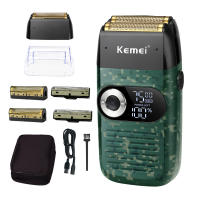 Afeitadora Eléctrica Kemei Para Hombres Recargable Barba Afeitadora Electrónica Flequillo Corte Flotante Barbero Trimmer De Cuidado Del Rostro Máquina De Afeitar - details 3