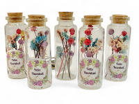 Lote de 10 marcasitios de cristal con flores secas y preservadas, mensaje de Feliz Navidad - Regalos para invitados, familiares y amigos en Navidad - details 3