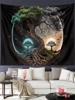 Tapiz De Pared Con Estampado De Árbol 75x58cm Vidrio Mate Para Decoración De Sala De Estar Dormitorio Estilo Moderno Y Minimalista - details 2