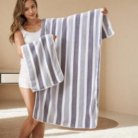 Juego De Toallas De Baño De 2 Piezas Estriadas Absorbentes Rápidas Y Secas Suaves Y Amigables Con La Piel Ideal Para Uso Diario - details 2