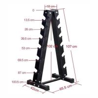 Ozio Fitness Mancuernero Soporte 12 Mancuernas Alta Carga Soporta 300 kg Pesas Musculación Gimnasio - details 1