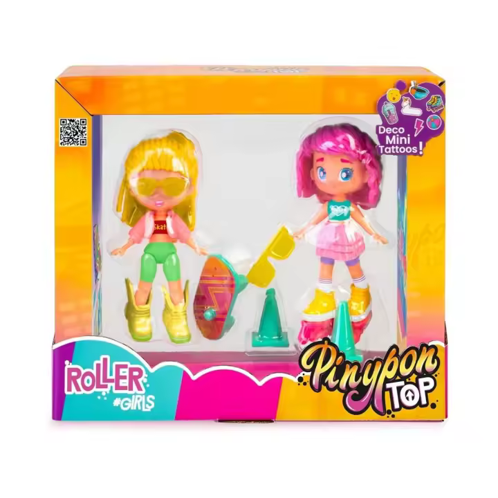 Pinypon Top Roller Girls con 2 Muñecas Sets de accesorios Famosa - 1