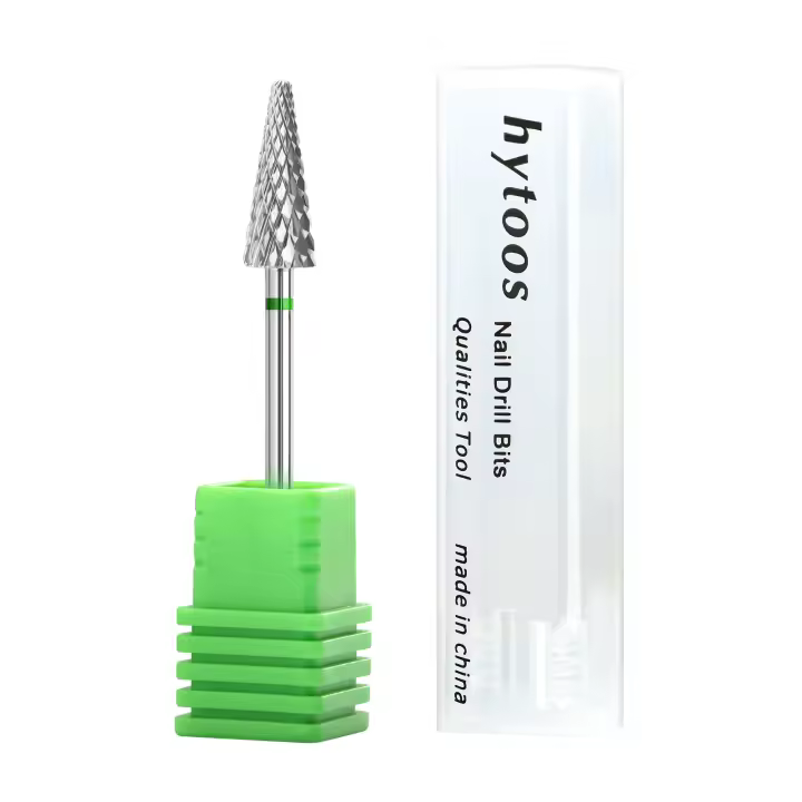 HYTOOS Bit De Taladro Para Uñas En Forma De Cono Carburo 3/32'' Herramienta De Accesorios Para Taladro Eléctrico Burin Rotativo Para Manicura - 1
