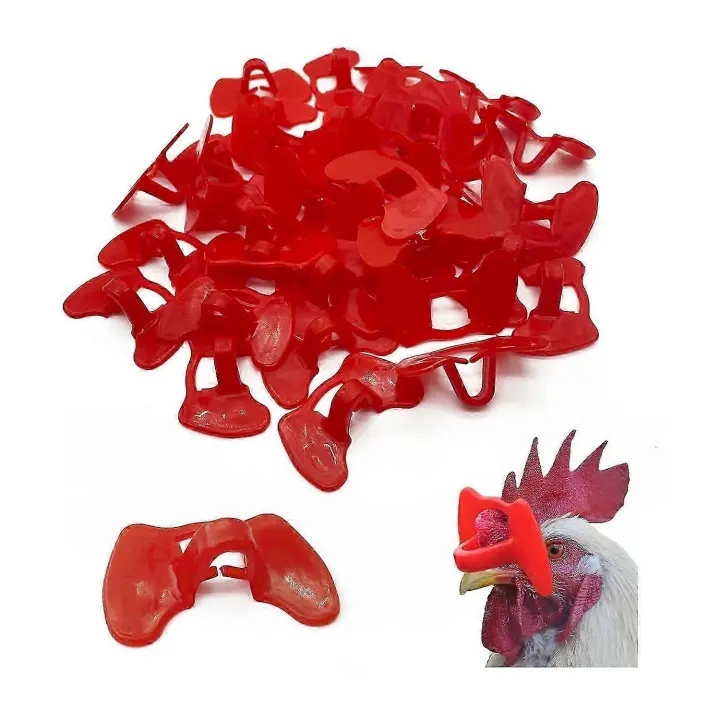 50 piezas de pollo gafas de Ojo de pollo anti-picotear plástico pollo anti-picotear gafas sin perno equipo de granja de aves de corral para la gallina - 1