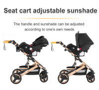 YAZOCO - Cochecito de bebé plegable con marco de aluminio, carrito de lujo 3 en 1, coche alto para recién nacidos con gran espacio cómodo - details 23