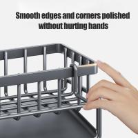 Organizador De Fregadero De Cocina Estante De Drenaje ABS Plástico Porta Esponja Y Toalla Soporte Para Enjuague Rápido Y Basta De Cocina - details 5