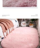 VIKAMA Alfombra De Silla De Seda Longa Teñida Nórdica Para Dormitorio Y Sala De Estar Alfombra Oval Sencilla Moderna Antideslizante Y Resistente Al Desvanecimiento Para Adultos - details 2