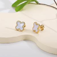 Pendientes de Trébol de Maple de Titanium para Mujer, pendientes de Trébol de Cuatro Hojas, pendientes con Colgante de la supervivencia - details 2